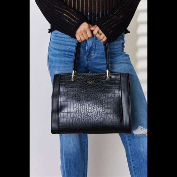 David Jones Texture PU Leather Handbag - Picture 1 of 16